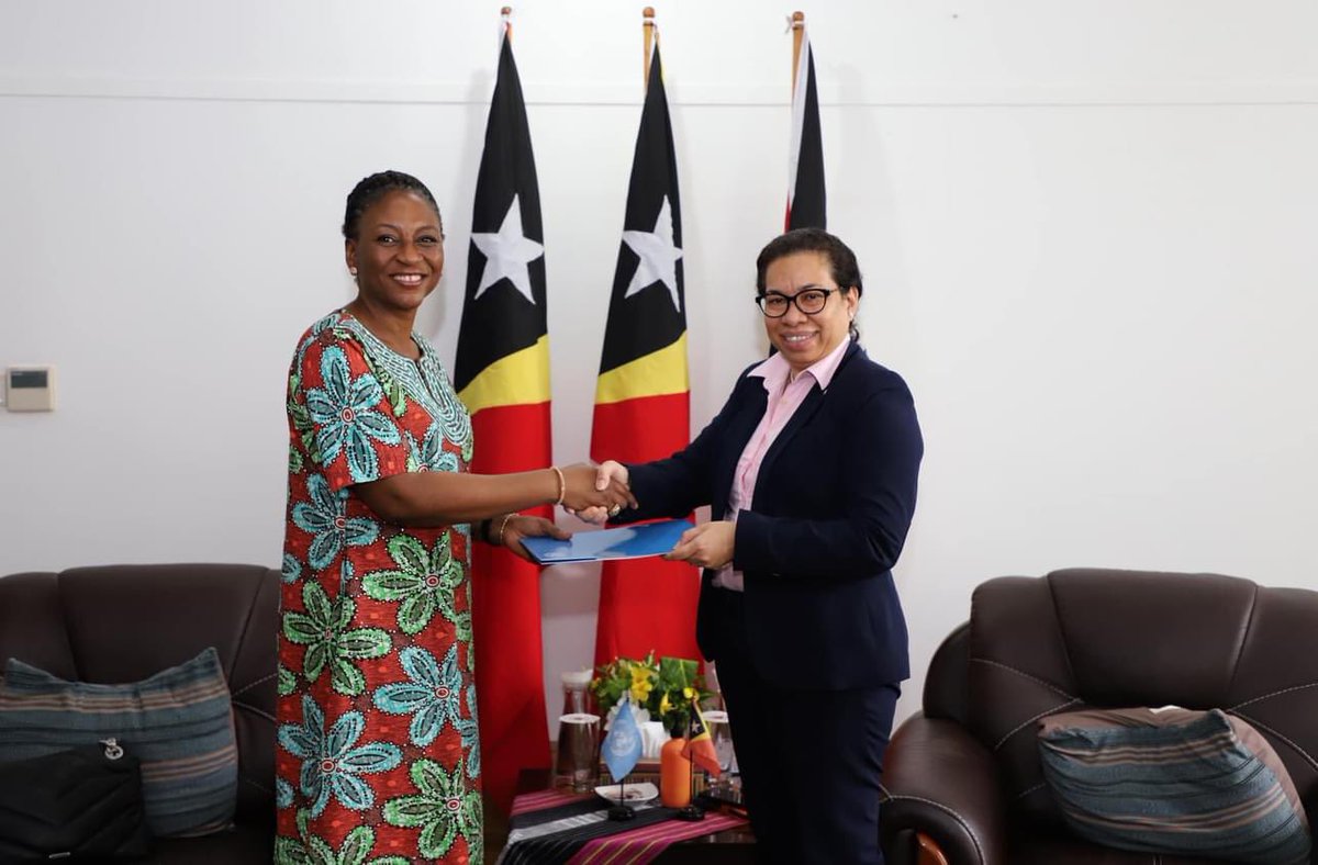 FunmiB's tweet photo. First week done in Timor-Leste  🇹🇱presented credentials/met the President. Inspiring meeting women &amp; men who speak up and lead change in the face of multiple crises, inequalities, poverty and climate change. #SDGs @UNTimorLeste @NunesKarlito https://t.co/A5IgSvfHA5