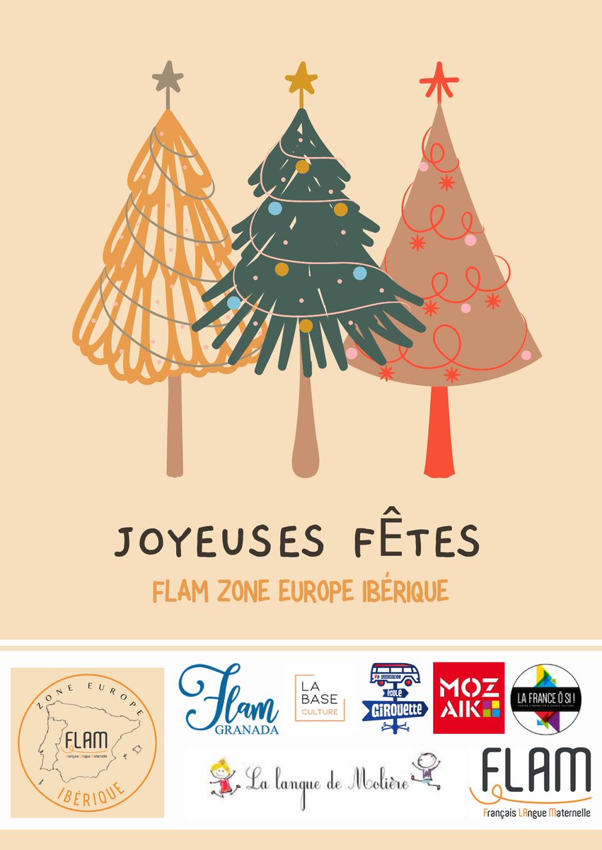 FlamIberique's tweet photo. Chers partenaires, 

L'ensemble des associations FLAM en Espagne et au Portugal vous souhaite de joyeuses fêtes. 

Les associations du regroupement FLAM de la Zone Europe Ibérique https://t.co/gDU3DdMgc6