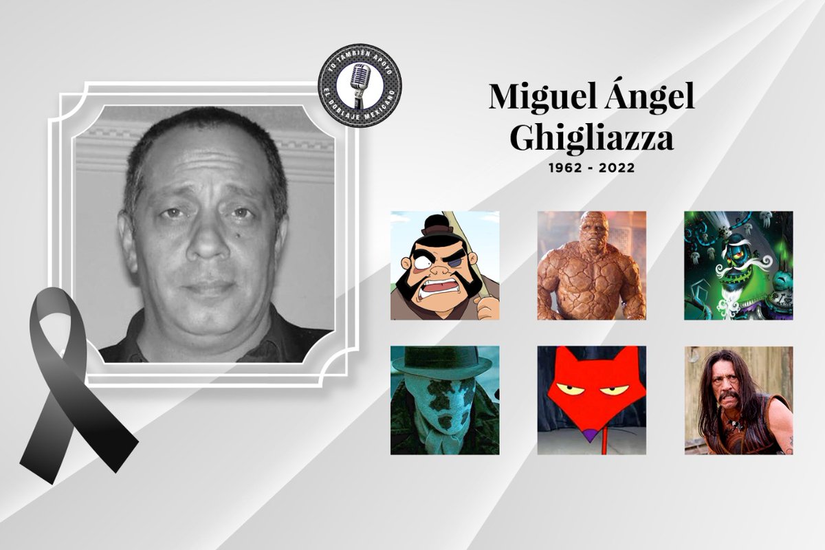 ytadobmex's tweet photo. Con profunda tristeza confirmamos el fallecimiento del Actor de #DoblajeMexicano Miguel Ángel Ghigliazza. Un talento maravilloso pero sobre todo un enorme ser humano. DEP https://t.co/7kqzWE3QBo