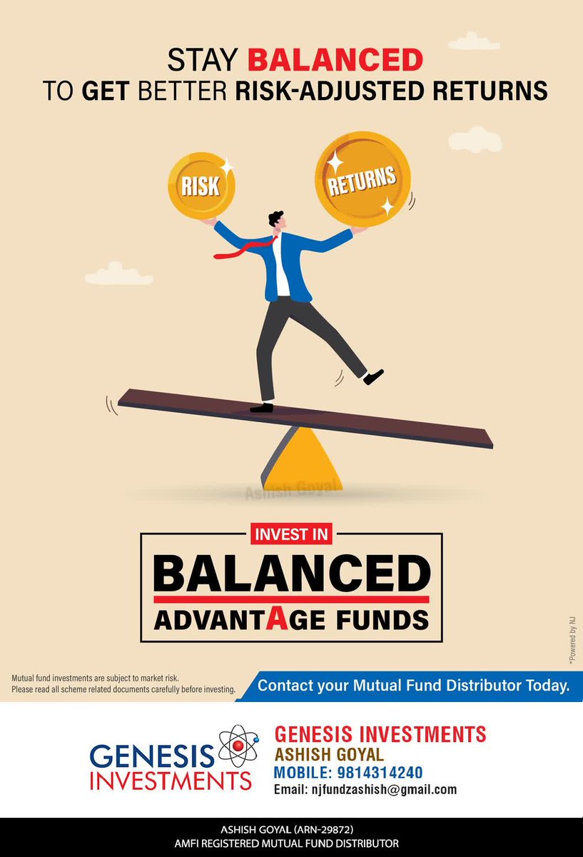 GENEINVEST's tweet photo. STAY BALANCED TO GET BETTER RISK-ADJUSTED RETURNS
...
...
#njwealth
#njmutualfunds
#systematicwithdrawlplan
#sipsahihai
#TopUpSip
#investagain
#StartInvestingNow
#investinmutualfunds
#equityandexcellence
#startyoursip
#earlyeducation
#financialadvisor
#genesisinvestments https://t.co/BB4ecnII2I