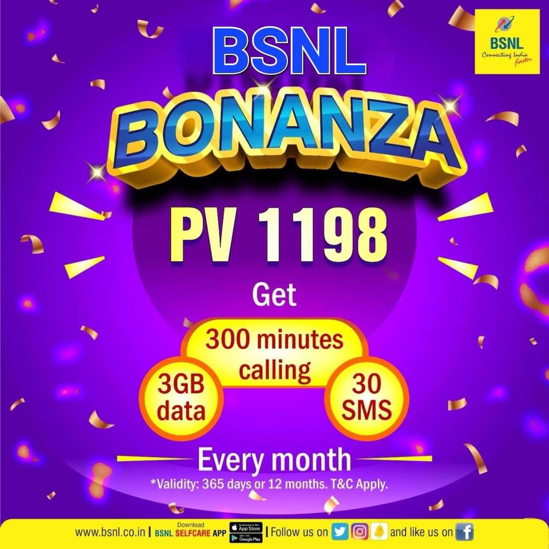 NAGELLA TRINATH (@nagellatrinath) on Twitter photo #BSNL Bonanza offers <a href="/BSNLCorporate/">BSNL India</a> <a href="/NamrattaTiwari/">Namratta Tiwari</a> <a href="/bsnl_tt/">BSNL_Telangana</a> <a href="/BSNL_KOTD/">BSNL_Kolkata</a> <a href="/BSNL_KL/">BSNL_Kerala</a> <a href="/BSNL_KTK/">BSNL Karnataka</a> <a href="/BSNL_RJ/">BSNL_RAJASTHAN</a> <a href="/BSNL_JK/">BSNL_Jammu&Kashmir</a> <a href="/BSNL_HP/">BSNL_HimachalPradesh</a> <a href="/bsnl_ap_circle/">BSNL_Andhrapradesh</a> <a href="/BSNL_GJ/">BSNL_Gujarat</a> <a href="/BSNL_CG_Circle/">BSNL_Chhattisgarh</a> <a href="/BSNL_GJ/">BSNL_Gujarat</a> <a href="/TelecomTalk/">Telecom TALK</a> <a href="/ETTelecom/">ETTelecom</a> <a href="/onlytechcom/">OnlyTech</a> <a href="/aigetoachq/">AIGETOA , Recognised Association of BSNL</a> <a href="/sneachq/">Sanchar Nigam Executives' Association (SNEA)</a> #BSNL Bonanza offers <a href="/BSNLCorporate/">BSNL India</a> <a href="/NamrattaTiwari/">Namratta Tiwari</a> <a href="/bsnl_tt/">BSNL_Telangana</a> <a href="/BSNL_KOTD/">BSNL_Kolkata</a> <a href="/BSNL_KL/">BSNL_Kerala</a> <a href="/BSNL_KTK/">BSNL Karnataka</a> <a href="/BSNL_RJ/">BSNL_RAJASTHAN</a> <a href="/BSNL_JK/">BSNL_Jammu&Kashmir</a> <a href="/BSNL_HP/">BSNL_HimachalPradesh</a> <a href="/bsnl_ap_circle/">BSNL_Andhrapradesh</a> <a href="/BSNL_GJ/">BSNL_Gujarat</a> <a href="/BSNL_CG_Circle/">BSNL_Chhattisgarh</a> <a href="/BSNL_GJ/">BSNL_Gujarat</a> <a href="/TelecomTalk/">Telecom TALK</a> <a href="/ETTelecom/">ETTelecom</a> <a href="/onlytechcom/">OnlyTech</a> <a href="/aigetoachq/">AIGETOA , Recognised Association of BSNL</a> <a href="/sneachq/">Sanchar Nigam Executives' Association (SNEA)</a>