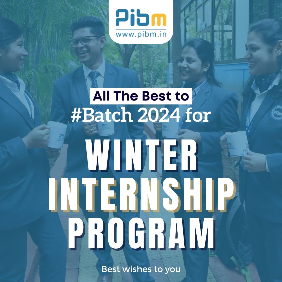 PunePIBM's tweet image. An Internship will not only provide you a hands on experience but also help you in harnessing your hard &amp;amp; soft skills.
We hope you are excited about this big opportunity and wish you all the best.

#WinterInternshipProgram #PIBMPune #PIBMBatch2024
#InternshipOpportunity