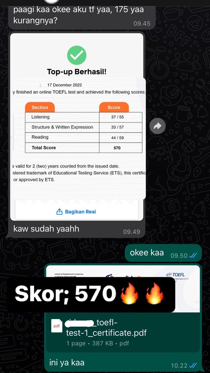 jokitoeflforyou's tweet photo. Joki TOEFL terima jadi sertifikat:
-Sertif jenis ITP standard nasional
-Berbasis ETS
-Dari lembaga resmi sudah diakui secara nasional
-Bisa untuk sidang, s2, apply kerja,CPNS & BUMN
-Valid 2 tahun
-Bebas request skor
-Proses 4-5 jam
#testtoefl
#toeflitp
#jokitoefl
#TOEFL https://t.co/CtwYb6ScBL