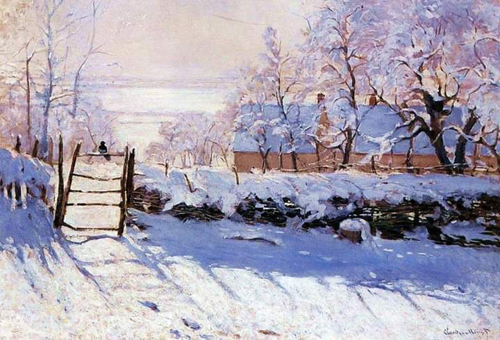 CherylRoarke's tweet photo. ❄Happy #WinterSolstice everyone, here's one of my favorites #TheMagpie By French impressionist #ClaudeMonet, during the winter of 1868–1869 near the commune of Étretat in Normandy. 🎨. #FirstDayOfWinter ❄ https://t.co/58P2MSBBan