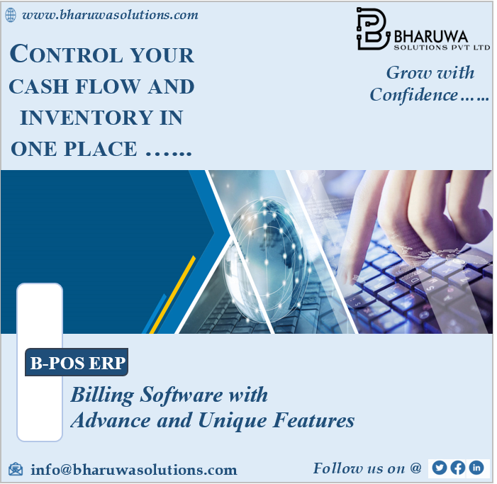 BharuwaS's tweet photo. CONTROL YOUR CASH FLOW AND INVENTORY IN ONE PLACE
B-POS ERP: Billing Software with Advance &amp; Unique Features.
7217024525
#BharuwaSolutions #BPOSERP #CloudBaseSoftware #CentralizedCloudBaseBillingManagementSoftware  #AccountingSoftware #AdvanceAndUniqueFeatures https://t.co/lbOAm1rspv
