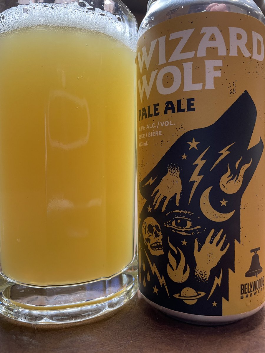 Decem-beer 20th: Wizard Wolf from <a href="/bellwoodsbeer/">Bellwoods Brewery</a>, while still big in citrusy hop flavour is somewhat more subtle than one might expect from the orange juice like appearance. Not quite as refined as the excellent Jutsu, but a great sidekick.