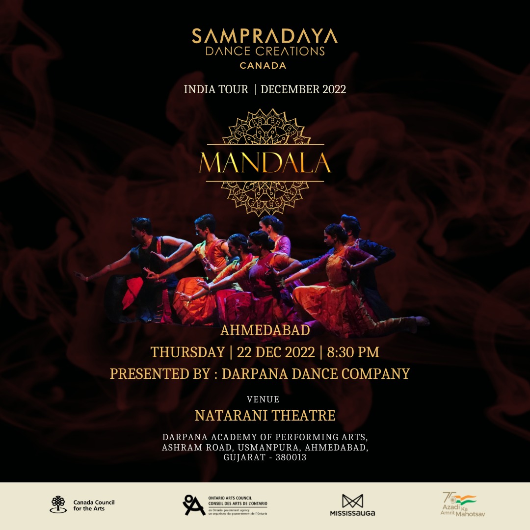 Mandala is coming to Ahmedabad! The show will be premiered at the Natarani Theatre on 8:30 PM, December 22nd, 2022. Visit the link in the bio for tickets.

#sdcmandalatour2022 #sdc #production #mandala #ahmedabad #indiatour #bharatanatyam #kathak