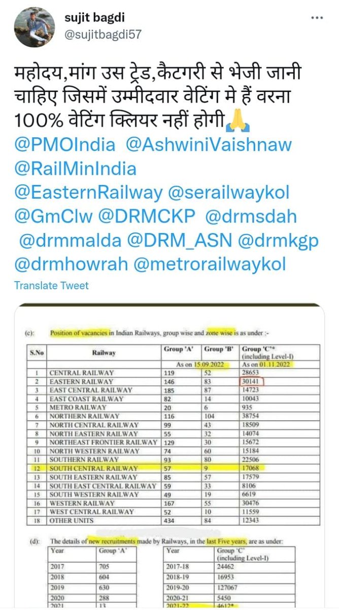 SatheTomader's tweet photo. #RailMin_ClearAll_Waiting

@PMOIndia @RailMinIndia @AshwiniVaishnaw @RahulGandhi  
@JagranNews @DrSatishPoonia  
@RadhamohanBJP @DarshanaJardosh @ndtv 

@EasternRailway @serailwaykol @GmClw @DRMCKP  @drmsdah 
 @drmmalda @DRM_ASN @drmkgp @drmhowrah 
@RRBKOLKATA @metrorailwaykol https://t.co/alSnFlGLxN
