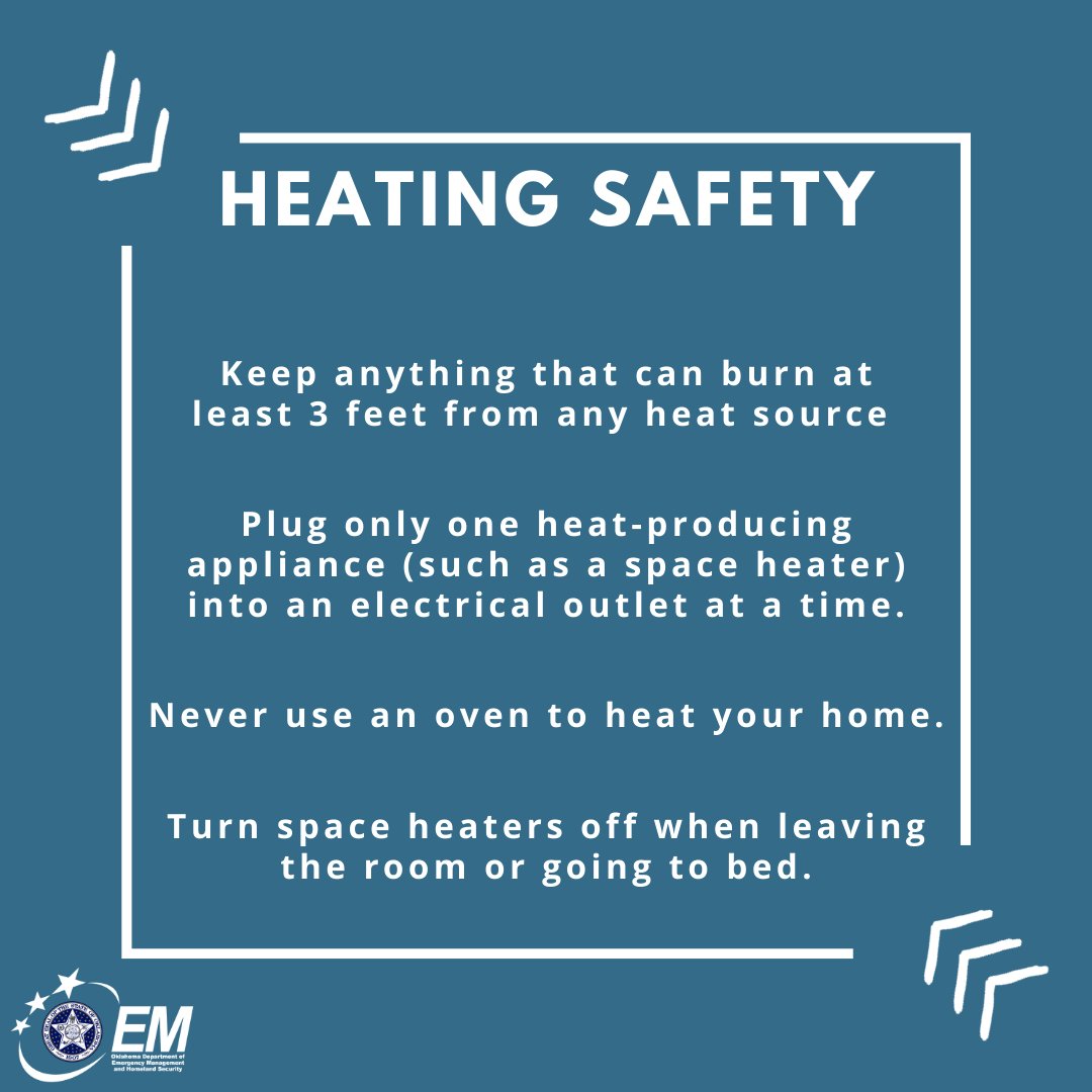 Oklahoma DEMHS on Twitter "If you plan to use an alternate heat source this week, do so safely