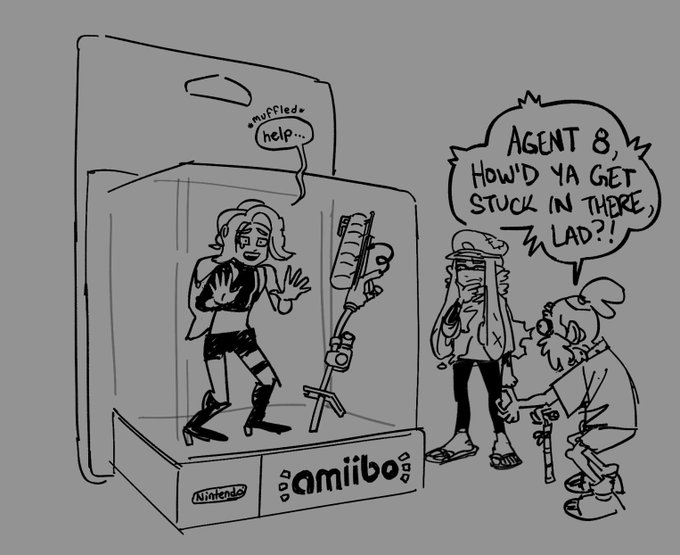 prepare for onslaught of splat3 art because the splatoon brainworms have been insane recently... i miss agent 8 i hope the splatsville hub amiibo case has good ventilation 