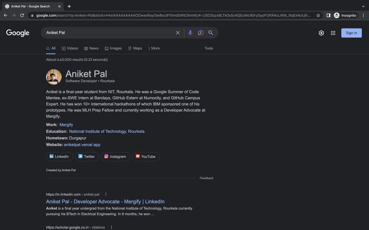 Never knew, you can build your own profile card 🤯

Want to build your own profile card? 💪

Checkout 👇
google.com/search/contrib…

RT for good karma 🚀