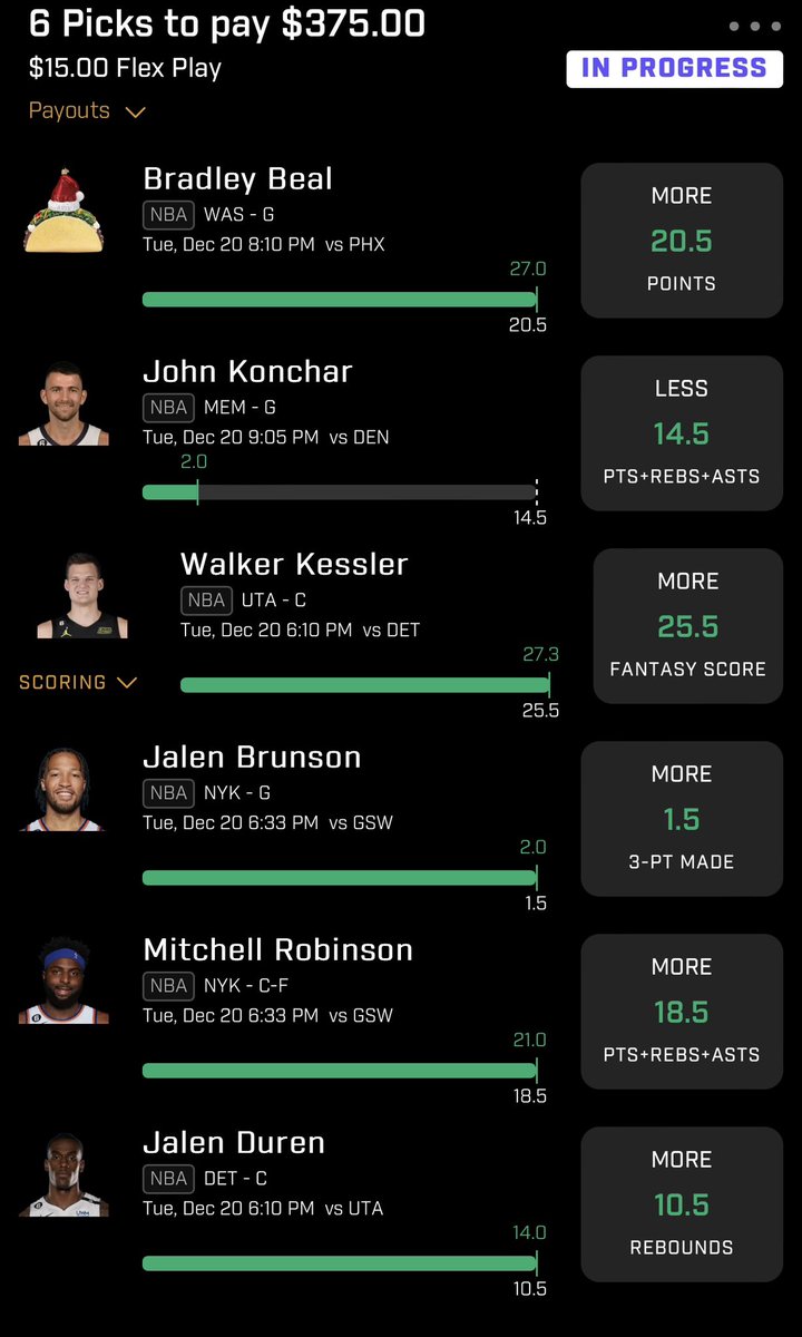 GoattPicks's tweet image. That’s a whole lot of GREEN 👀

Was a DeMar bucket, and 1 less R+A from Adams away from going 3/3 on the 6 legs 🔥

Ready to carry this over to tomorrow 😈
#PrizePicks #PrizePicksNBA #NBA #GamblingTwitter