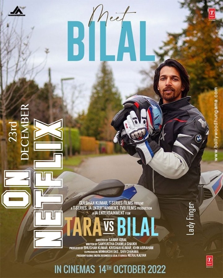 TARA Vs BILAL will PREMIERE on 
NETFLIX on 23rd DECEMBER! 🙌
#Netflix 

#TaraVsBilal a love story ❣️
on @NetflixIndia 

Staring #harshvardhanrane 
Produced by #tseries #JohnAbraham
#JAentertainment #TVBfilms 
Directed by #SamarIqbal

#TaraVsBilalonNetflix