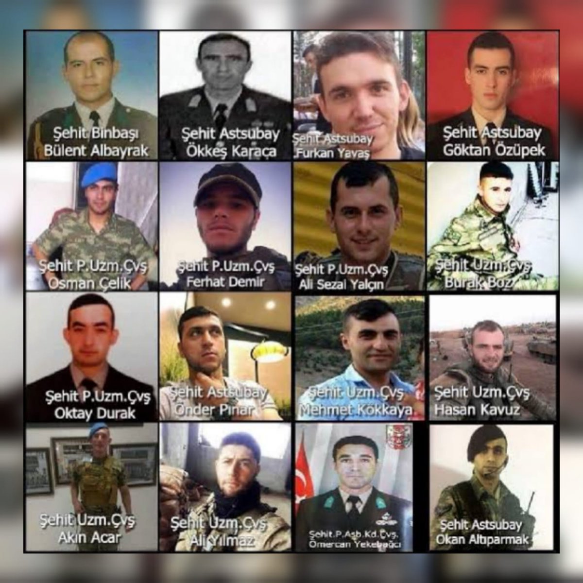 21 Aralık 2016 🇹🇷

SURİYE’de sürdürülen Fırat Kalkanı harekatı sırasında El Bab bölgesinde teröristlerin saldırısında şehit olmuşlardı!

Şehadetinizin 6.yılı mübarek olsun 
Ruhlarına fatiha borcumuzdur.