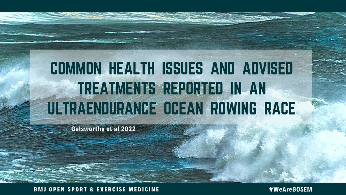 #BOSEMAdventCalendar🎄🎅 Next to the the traditional sports, there are many emerging sports that gain a bigger stage. Those athletes also deserve our best science and care. 🔗 bmjopensem.bmj.com/content/8/1/e0… @rustlehearn #WeAreBOSEM #ultraendurance #ocean #rowing