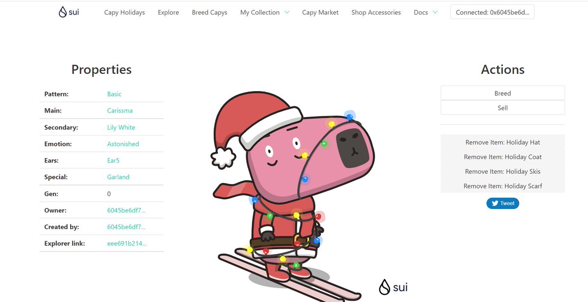 🎁 I just unboxed my Sui Holiday Capy! ❄️ 
Create your own Capy here:  capy.art #CapyHolidays