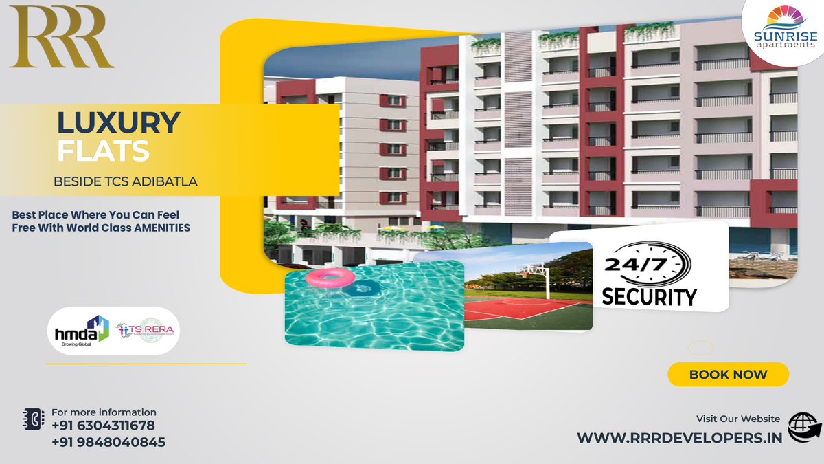 rrr_developers's tweet photo. sunrise apartment is the Place where you can feel free world class amenities and an amazing community that empower people to live better lives

#rrrdevelopers #developedarea #RRR2022 #property #HmdaApproved #realestatehyderabad #realestateinhyderabad #tcsadibatla #TSRERA #ORR https://t.co/AvqBT10Fc5