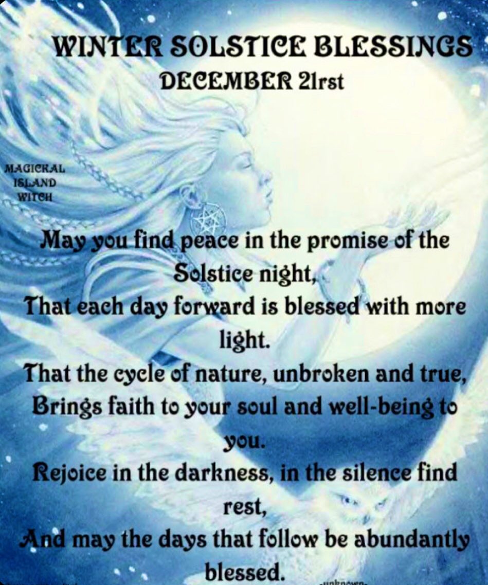 Wishing you all a beautiful & peaceful solstice. As the longest night is upon us, may your light shine bright, & your soul be at peace. Brighter days are not far away ✨❄️