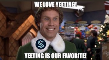 Buddy the elf meme “We love yeeting, yeeting is our favorite!”