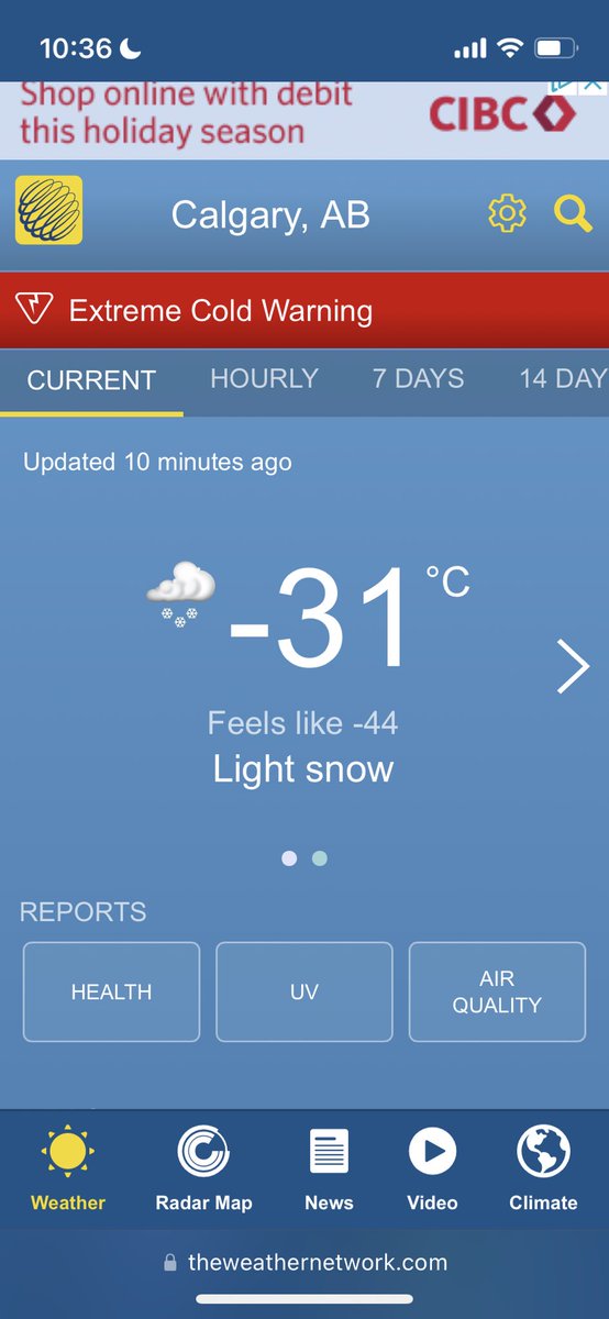 Estos días ha hecho muchísimo frío en Calgary, hoy, por primera vez desde que vivo aquí, hay sensación térmica de -44 grados 🌬️🥶