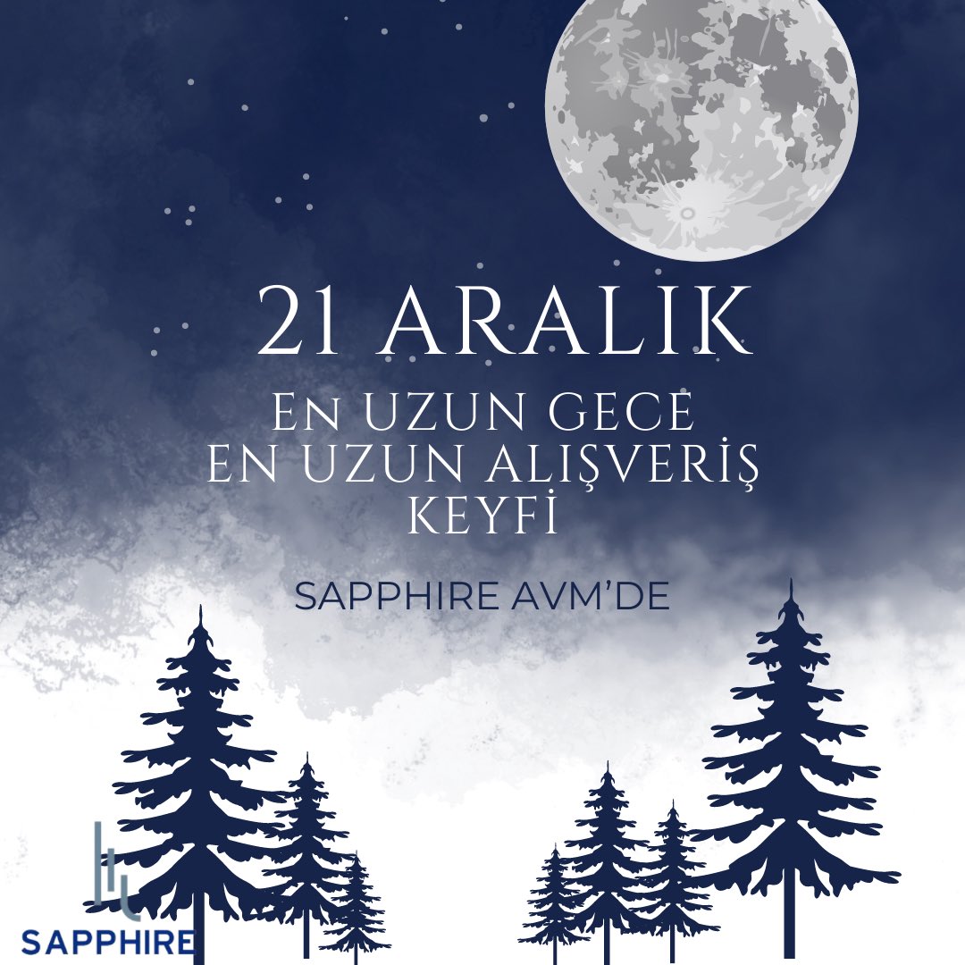 21 Aralık En Uzun Gece’de En Uzun Alışveriş Keyfi Sapphire AVM’de 🛍 
Bugüne özel indirimleri keşfetmek için acele edin ☺️

#sapphireavm #sapphire #21aralık #enuzungecefırsatları