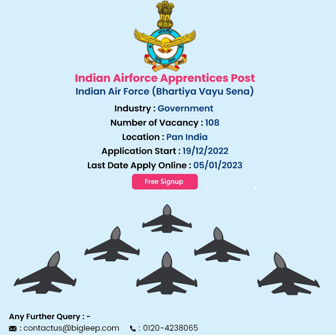 bigleep_india's tweet photo. Defence New Job Posts

Indian Airforce Apprentices Post Job Are Available.
Apply Now : https://t.co/osvh52Hgrz

#latestjobs2022 #newjobalert #jobhelp #newjobs #jobhiring #ariforce #apprentice #application #notifications #download #applynow #number #vacancy #currentaffairs #india https://t.co/8ORkxywWhI