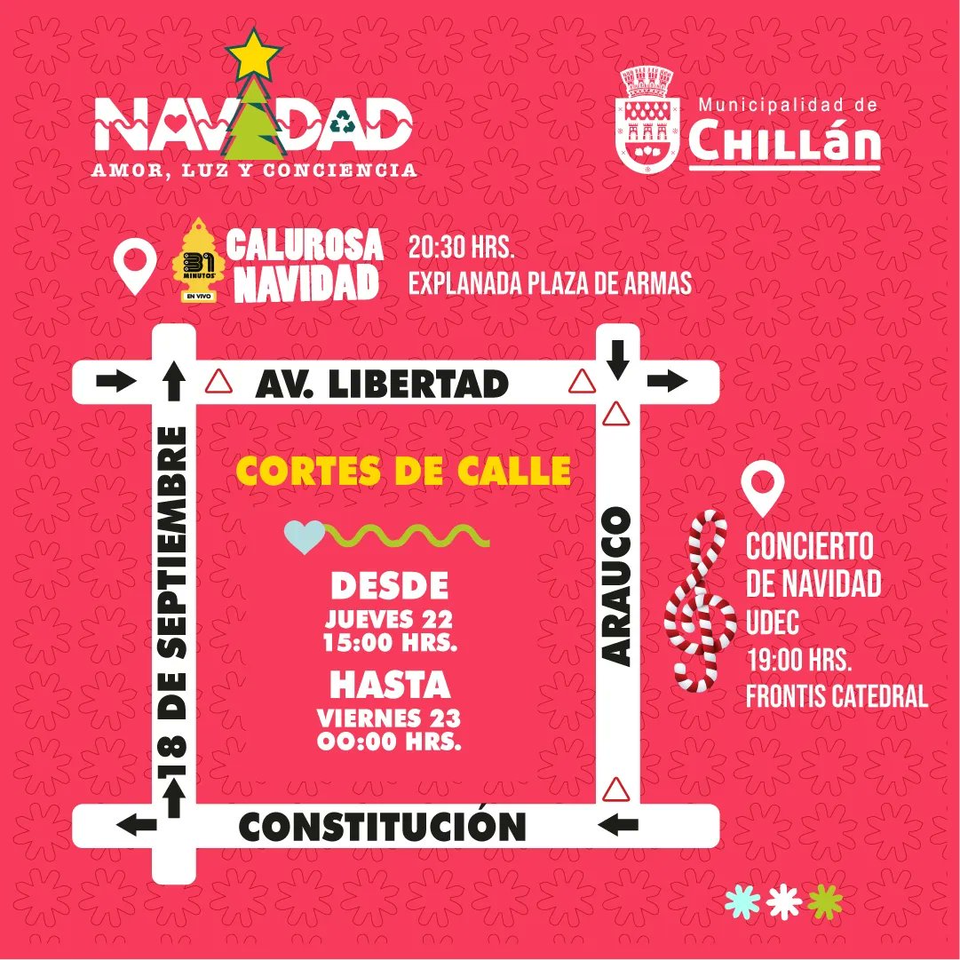 muni_chillan's tweet photo. Tulio Triviño, Juan Carlos Bodoque, Patana y todos los personajes de 31 minutos llegan por 1° vez a #Chillán para celebrar con nosotros y presentar su show “Calurosa Navidad”. 
@31minutos_tv https://t.co/hjIpzeSPNg