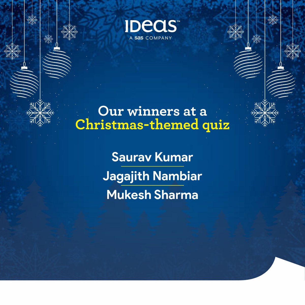 IDeaS_TechCen's tweet image. We all love a little high-spirited time in midst of the workload upon us…
Presenting to you the winners of our ‘Christmas Themed Quiz’!!
Swipe left to unveil their names…
Stay tuned to more such events !

#christmas2022 #christmasvibes #specialawards #awardwinners #santaclaus