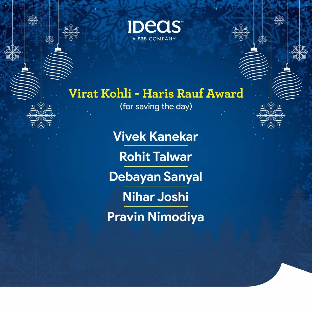 IDeaS_TechCen's tweet image. We all love a little high-spirited time in midst of the workload upon us…
Presenting to you the winners of our ‘Christmas Themed Quiz’!!
Swipe left to unveil their names…
Stay tuned to more such events !

#christmas2022 #christmasvibes #specialawards #awardwinners #santaclaus