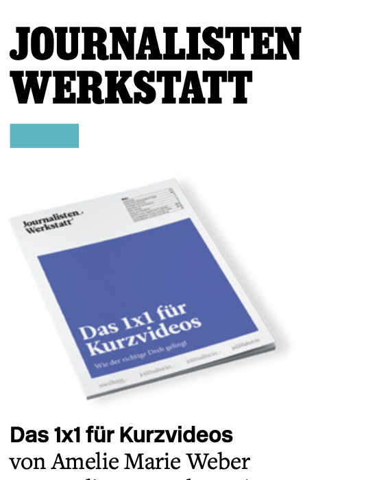 Tipp: Im aktuellen <a href="/mediummagazin/">medium magazin</a> gibt es auch eine 16-seitige Werkstatt "Das 1x1 der Kurzvideos" der großartigen <a href="/ameliemariewe/">Amelie Marie Weber</a>. Wer wissen will, wie warum was auf <a href="/tiktok_de/">TikTok DE</a> &amp; Co funktioniert, hier sind die Infos (shop mediummagazin.de)