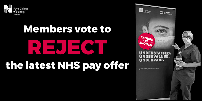 Members have sent a clear message by rejecting the latest NHS pay offer. Board Chair @joolzl23 says 'the result could not be clearer…enough is enough. The ball is in Scottish government’s court if strike action is going to be avoided' Read more bit.ly/3YCGBrx