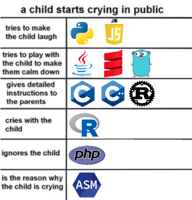 programmermeme_'s tweet image. a child starts crying in public