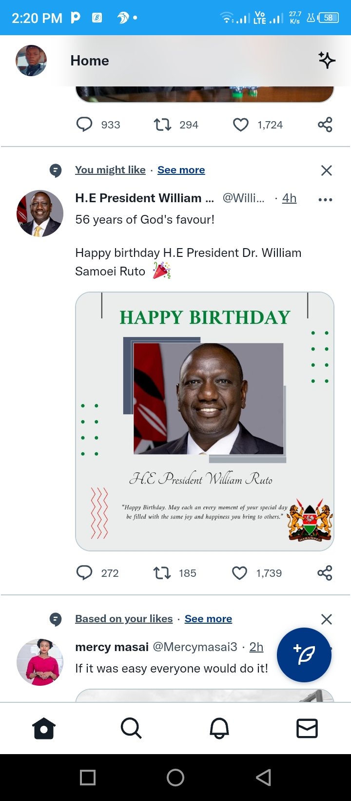 Happy birthday HIS EXCELLENCY WILLIAM RUTO

56 looks good on you 
