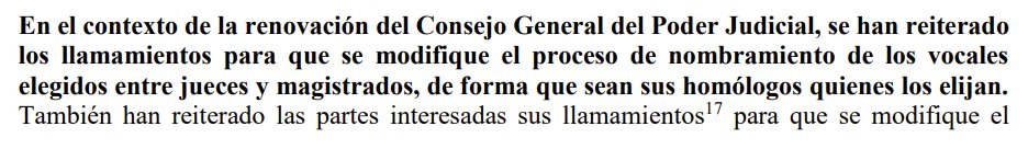 juanrallo's tweet photo. Toque de atención de la Comisión Europea a Sánchez. No sólo hay que renovar el CGPJ sino DESPOLITIZARLO modificando las reglas de su elección. Esto es lo que dice la Comisión sobre cómo deberían ser elegidos los vocales del CGPJ: que elijan los jueces, no los políticos. https://t.co/muDLHrWSxQ