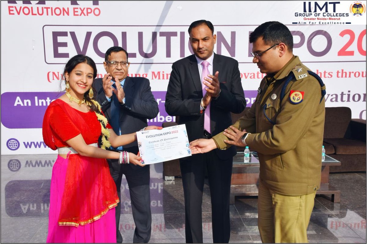 iimtnoida's tweet photo. Valedictory Session of 'IIMT EVOLUTION EXPO-2022' The Chief Guest Shri. ABHISHEK VERMA I.P.S DCP GREATER NOIDA, presented the prize of first, second and third place winners of the various technical and cultural events.
https://t.co/qV3A8hNOKg
Call: 9520886860
#EvolutionExpo https://t.co/8aBzP5bUO4