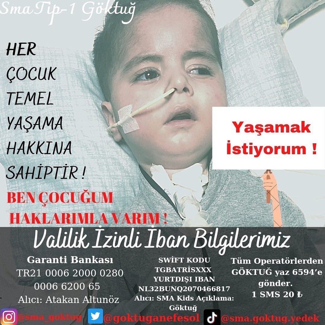 Herkese Merhaba SMA Tip-1 ÖLÜMCÜL KAS HASTASI Göktuğ  Bebeğimiz İçin Bu Gün En Az 1.000 TL Toplama Hedefimde Bana Destek Olur Musunuz🤲 Az Çok Demeden Gücünüz Neye Yetiyorsa Bebeğimizin Sizin 5 10 TL Nize Bile İhtiyacı Var 🤲
Herşey #SenYaşaDiyeGöktuğ
@goktuganefesol
#sıfırsma