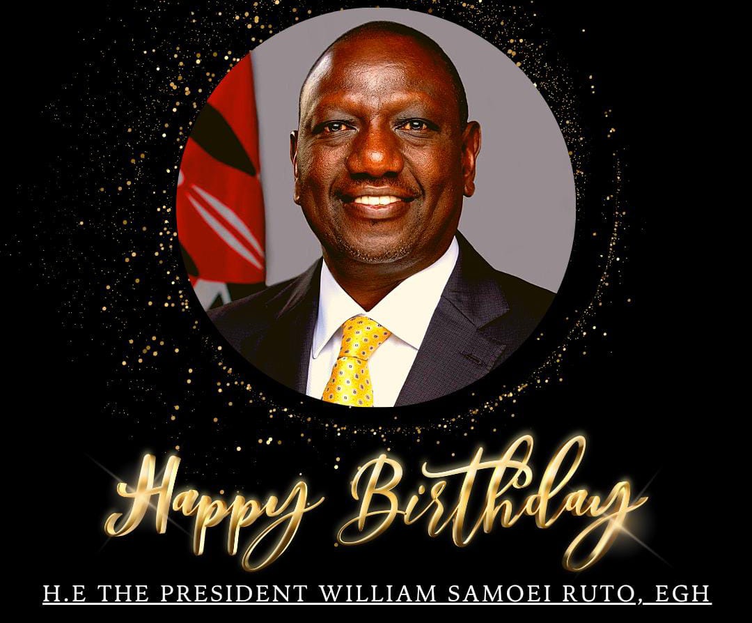 Happy Birthday president William Ruto. Good health and Gods grace to lead this wonderful nation 