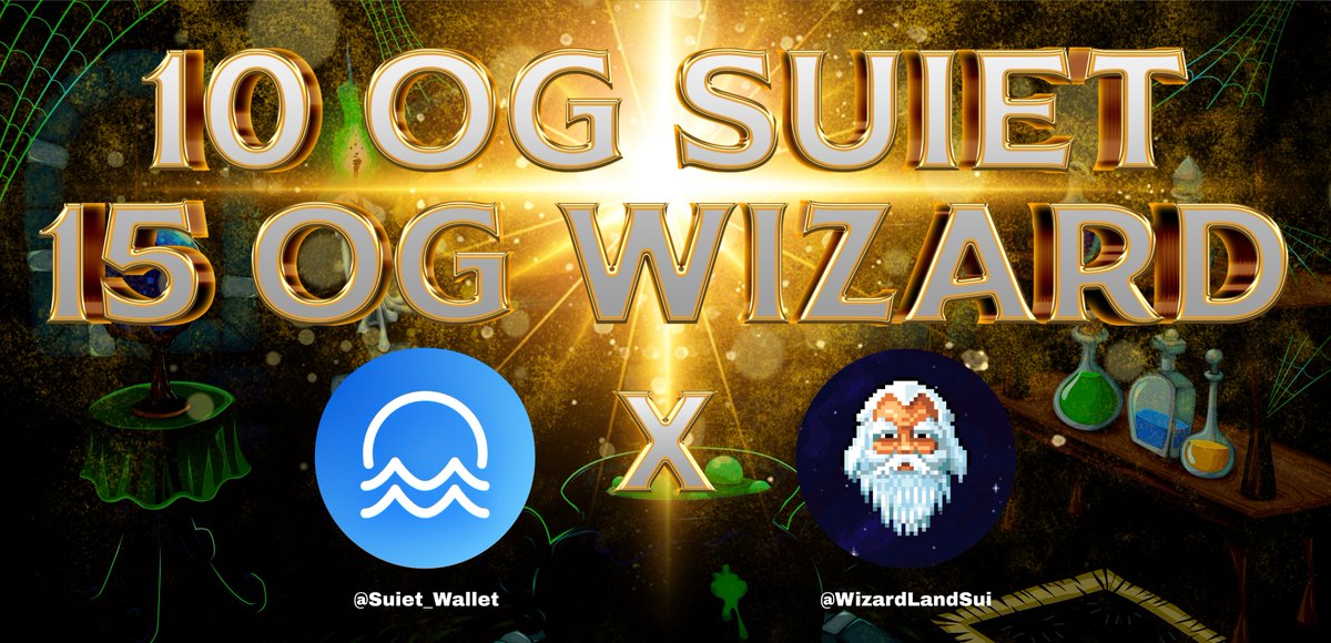 Wizard Land - Sui💧 (@wizardlandsui) on Twitter photo The Wizard Land is excited to partner with Suiet!!!
<a href="/suiet_wallet/">Suiet | Sui Wallet</a> x <a href="/WizardLandSui/">Wizard Land - Sui💧</a>
10 OG <a href="/suiet_wallet/">Suiet | Sui Wallet</a>
15 OG <a href="/WizardLandSui/">Wizard Land - Sui💧</a>
1️⃣Follow <a href="/suiet_wallet/">Suiet | Sui Wallet</a> <a href="/WizardLandSui/">Wizard Land - Sui💧</a>
2️⃣Like and RT
3️⃣Join discord:
#suiet_wallet: discord.gg/XQspMzXNXu
#WizardLandSUI : discord.gg/wizardlandsui The Wizard Land is excited to partner with Suiet!!!
<a href="/suiet_wallet/">Suiet | Sui Wallet</a> x <a href="/WizardLandSui/">Wizard Land - Sui💧</a>
10 OG <a href="/suiet_wallet/">Suiet | Sui Wallet</a>
15 OG <a href="/WizardLandSui/">Wizard Land - Sui💧</a>
1️⃣Follow <a href="/suiet_wallet/">Suiet | Sui Wallet</a> <a href="/WizardLandSui/">Wizard Land - Sui💧</a>
2️⃣Like and RT
3️⃣Join discord:
#suiet_wallet: discord.gg/XQspMzXNXu
#WizardLandSUI : discord.gg/wizardlandsui
