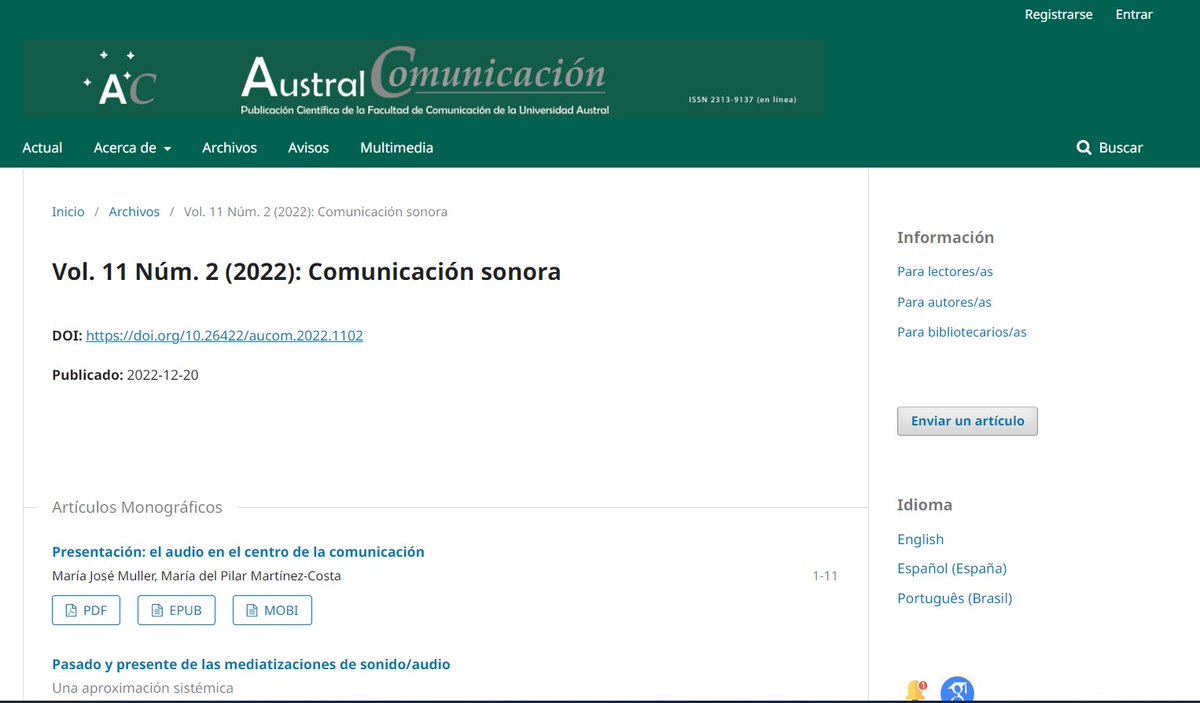 unfernandezmas's tweet photo. #postbroadcasting #plataformas #vidasmediaticas cómo veo el estado actual de las mediatizaciones del sonido/audio en un número de @RevAustralCom editado por @maritagrillo, @FAlbarello @mpmarcosta y @majomuller, buena manera de terminar el 2022... 
https://t.co/IhPmXIaH9g https://t.co/KO4LMW08iq