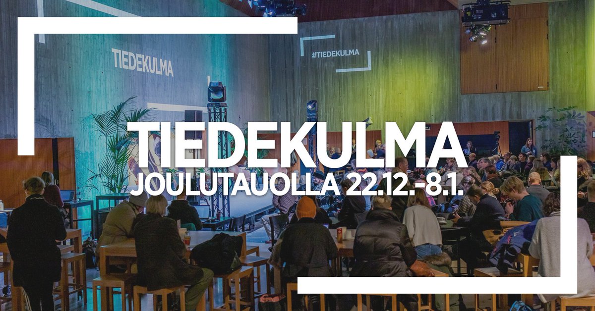 tiedekulma's tweet photo. đ Tiedekulma on suljettu 22.12.2022â8.1.2023. NĂ€hdÀÀn taas tammikuussa!
đ Think Corner is closed from 22 December 2022 to 8 January 2023. See you again next year!
#tiedekulma #thinkcorner #WeAreHelsinkiUni @helsinkiuni https://t.co/kncmYmur0M