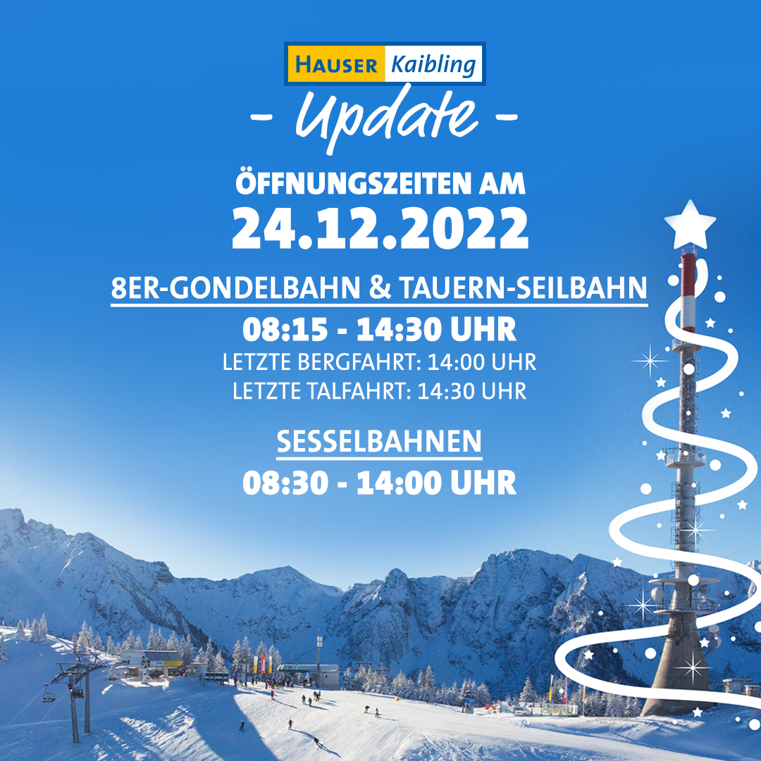 HauserKaibling's tweet image. 🎁 ÖFFNUNGSZEITEN ZU HEILIGABEND 🎁 
Damit auch unsere Mitarbeiter:innen besinnliche Stunden mit ihren Familien verbringen können, haben wir zu Heiligabend geänderte Öffnungszeiten 🎄
👉 Ab 25. Dezember gelten wieder die gewöhnlichen Öffnungszeiten
👉 hauser-kaibling.at/aktuell