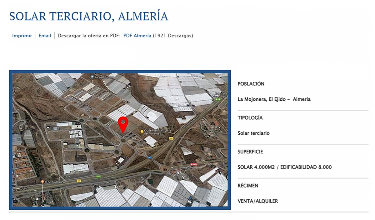 ACTE_Asociacion's tweet photo. ➡ Solar terciario en Almería 🌞 

Superficie de 4.000 m2, edificabilidad 8.000 m2. Uso Terciario, Industrial en todas sus categorías.

#Carrida #logistica @Inst_Logisticas @CetmTransporte 

https://t.co/uZakRidd3p https://t.co/xq0JCyDcak