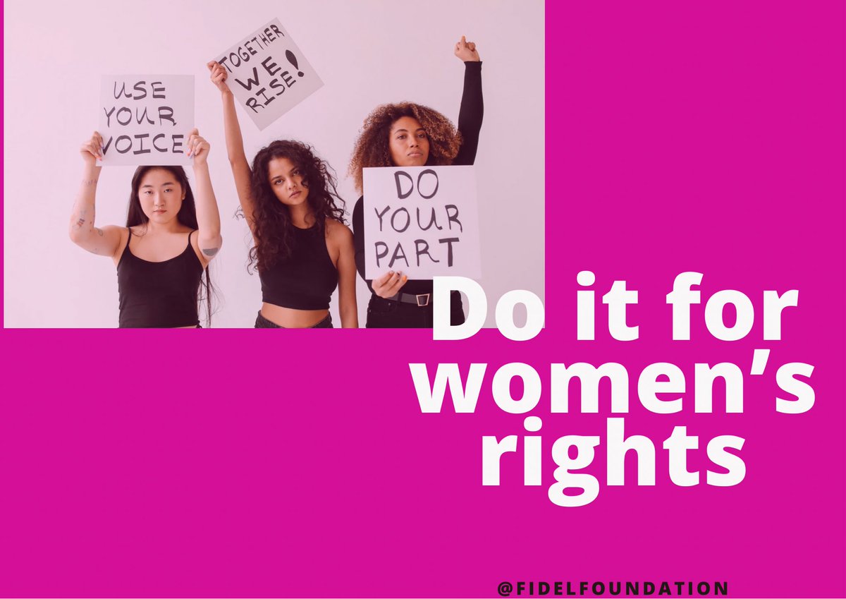 fidel_found's tweet photo. It is important that we lend our voices in support of women and girls. Do it for women’s rights.

#FidelFoundation 
#WomenFacts
#UNSDG5 https://t.co/YW4HbLvpmM