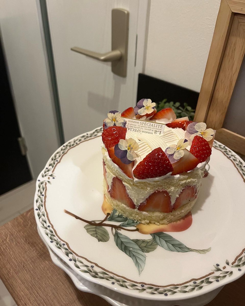 少しはやい手作りクリスマスケーキ🎂
いちごのフレジェを作りました🍓

きなたんはサンタさんへ変身！🎅💫