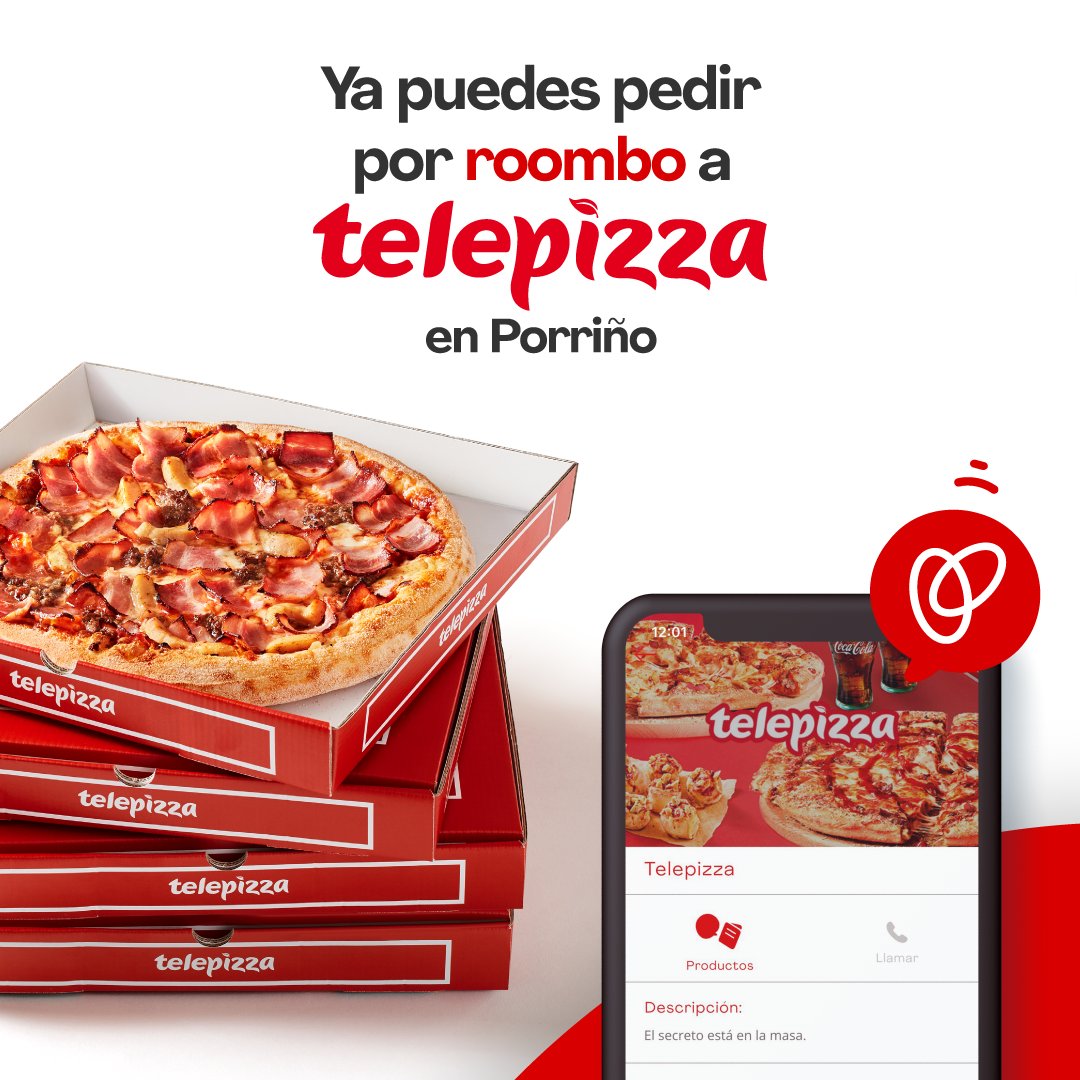 roombo_es's tweet photo. 🔴 Ya puedes pedir a #Telepizza con #roombo en #Porriño 
🍕🛵Tu pizza favorita a domicilio para que disfrutes del mejor sabor con la mejor compañía. https://t.co/fWMa58VqLN