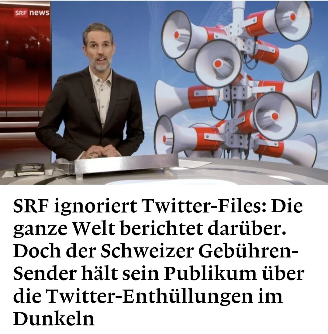 awakenwithpete's tweet photo. Links senden, rechts ausblenden. @SRF schaut weg, dass #Twitter- Nutzer vor #ElonMusk heimlich auf «schwarze Listen» gesetzt wurden und Geheimdienste in der Twitter-Top-Etage ein- und ausgingen. Brauchen wir solches Fernsehen? #TwitterFiles #ShadowBan #FBI
https://t.co/RTIFqHoQWW https://t.co/mD03T1bQF3