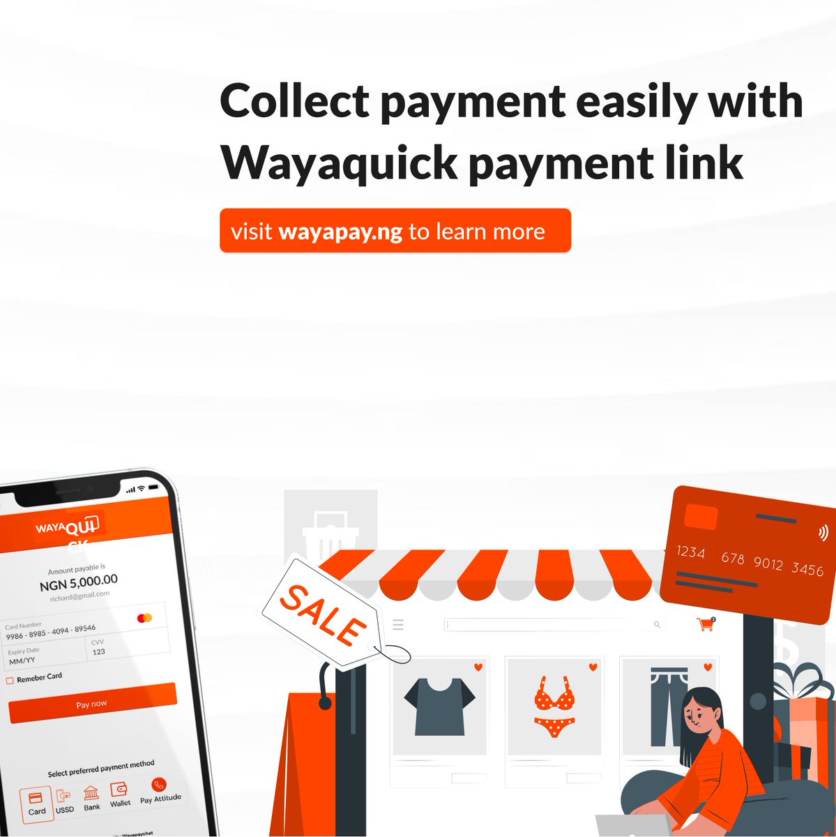 Wayaquick's tweet photo. Looking for a simple way to receive payments that does not require too much coding integration? 
Meet Wayaquick payment links, Yeah! Trust us, it takes less than 5 minutes to set up, we support multiple payment methods. https://t.co/FAYc0D49Sj