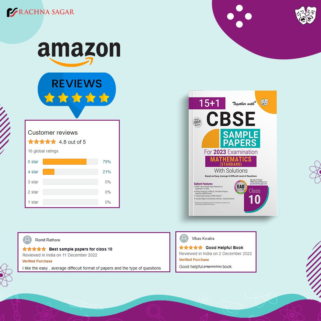rachnasagargrp's tweet image. YOUR Feedback Keeps US Going!!!

Glad to find our #EADSamplePapers to be among our #learners’ favorite list. Thank you for bestowing your trust on us.

👉 Buy Now: amzn.to/3YExnLm

#Reviews #Togetherwith #BooksReview #Education #Exam2023 #SamplePaper #Learners #Amazon