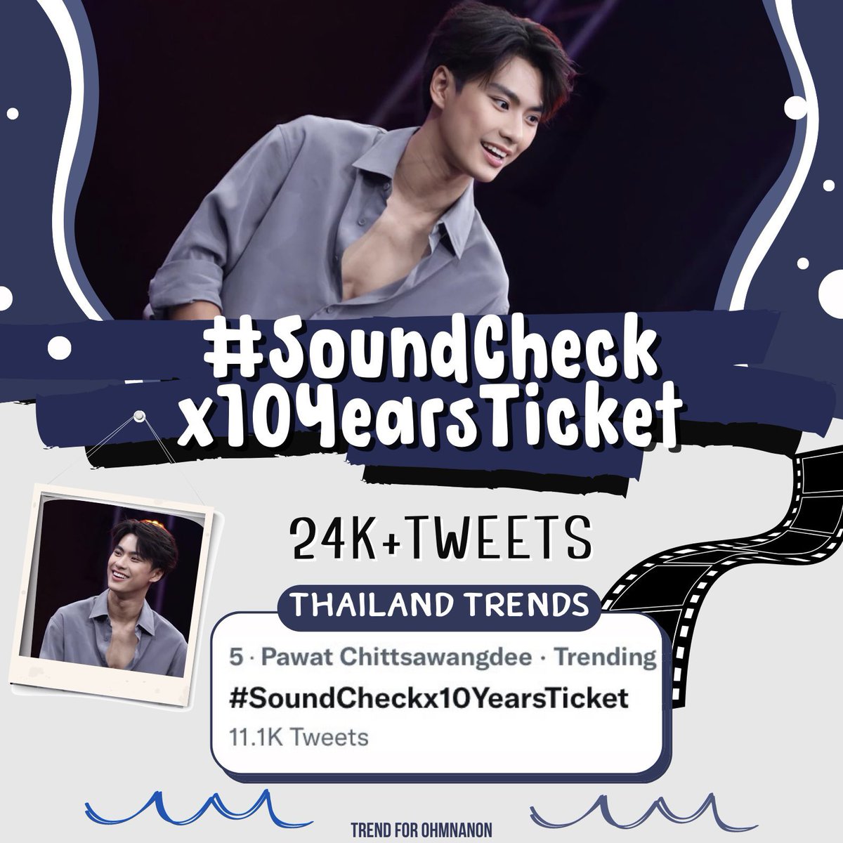 ohmnanontrend's tweet photo. #SoundCheckx10YearsTicket
✨ Highest rank
#5 Thailand
✨ Amount of tweets
24K+ Tweets
#10YearsTicket
#ohmpawat @ohmpawatt https://t.co/fKF8S8I0dX