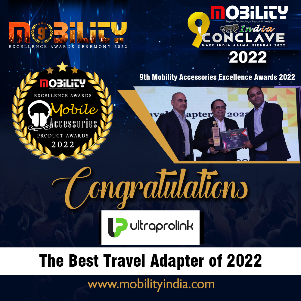 mobilitymag's tweet photo. We congratulate 𝐔𝐥𝐭𝐫𝐚𝐩𝐫𝐨𝐥𝐢𝐧𝐤 on winning the Award of Best Travel Adapter Brand of 2022 in the category of of 9th Mobility Accessories Excellence Awards 2022
@mobilitymag
#ULTRAPROLINK
#BestTravelAdapter
#Winner
#9thMobilityConclaveandAward #Mobilitymagzine #Mobility https://t.co/eSJojQmV27